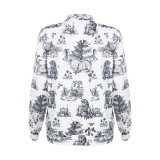 Autumn Print Turtleneck Zipper Sweatshirt