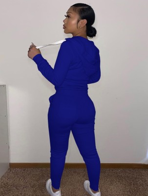Fall Casaul Solid Hoodies And Pant Tracksuit