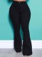 Fall Trendy Black High Waist Flare Jeans