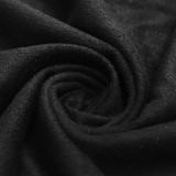Fall Sexy Black Hollow Out Bandage Long Sleeve Slit Long Dress