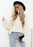 Winter Casual Apricot Long Sleeve Loose Pullover Sweater