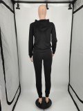 Winter Casual Grey Contrast Pocket Long Sleeve Zipper Top And Pant Tracksuit