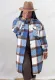 Winter Casual Blue Plaid Oversize Long Shirt Coat