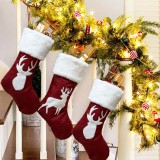 Winter Christmas Red And White Emb Tree Stocking