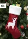 Winter Christmas Red And White Emb Reindeer Stocking