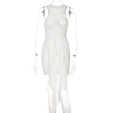 Summer Sexy White Hollow Out Bandage Bodycon Dress