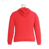 Fall Plus Size Red Printed Pullover Hoodies