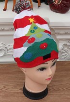 Winter Merry Christmas Red Jacquard Knitted Colorful light Sweater Hat