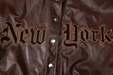 Fall Stylish Brown Embroider Oversized Baseball Jacket