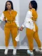 Autumn Contrast Color Cropped Top and Pants Tracksuit