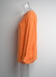 Winter Orange Off Shoulder Loose Sweater Top