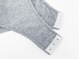 Winter Grey Zipper High Neck Long Sleeve Bodysuit