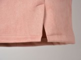 Summer Sexy Pink Solid Slit Mini Skirt