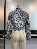 Fall White and Black Stripes Button Up Long Sleeve Blouse