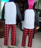 Winter Deer Print Plaid Sleeping Christmas Family Kids Pajama Set