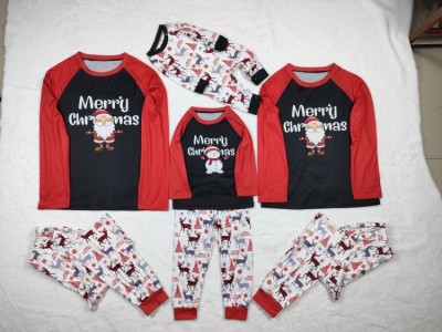 Winter Santa Print Sleeping Jumpsuit Christmas Family Baby Pajama Rompers