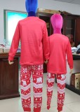 Two Piece Red Print Christmas Family Pajama - Kids