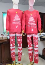 Two Piece Red Print Christmas Family Pajama - Daddy