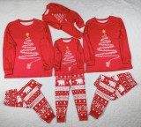 Two Piece Red Print Christmas Family Pajama - Kids