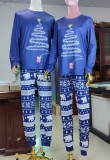 Two Piece Blue Print Christmas Family Pajama - Daddy