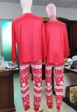 Two Piece Red Print Christmas Family Pajama - Mommy