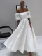 Summer Elegant White Off Shoulder Short Sleeve Long Dress