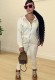Winter Beige Casual Zipped Up Long Sleeves Hood Jumpsuit