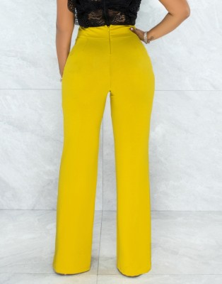 Summer Elegant Yellow Loose Pant