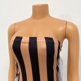Summer Sexy Print Off Shoulder Tassels Midi Dress