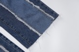 Winter Blue Patch Straight High Waist Jeans