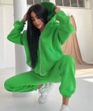 Winter Green Street Styles Hood Two Piece Pant Set Tracksuit