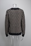 Winter Casual Black Stripes Button Up Long Sleeve Cardigan Sweater