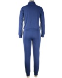 Spring Blue Stripes Jacket and Sweatpants Sportswear Wholesale Distributors