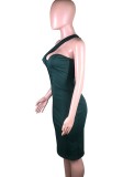 Summer Sexy Green Cut Out With Mesh Sleeveless Dress