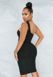 Summer Sexy Black Cut Out With Mesh Sleeveless Dress