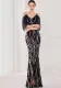 Summer Blue Sequin Strap Mermaid Long Evening Dress