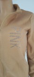 Winter Khaki Beading Letter Long Sleeve Two Piece Pant Set Tracksuit