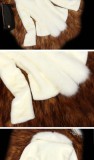 Winter White Fake Fur Collar Long Sleeve Slim Coat