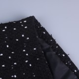 Spring Elegant Black Cut Out Bubble Bead Sleeveless Mini Dress