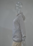 Winter Casual Grey Zipper Long Sleeve With Hood Windbreaker