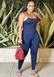 Summer Sexy Blue Bandage Backless Straps Jumpsuit