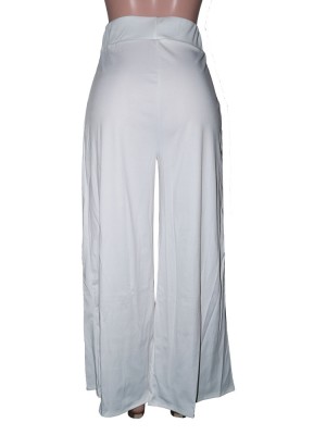 Women Summer White Wide Legges High Waist Casual Trousers