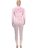 Spring Women Sporty Pink Tank Zipper Sweatshirt and Pants Three Piece Wholesale Jogger Suit