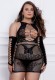 Plus Size Women Sexy Black Temptation See Through Butterfly Mesh Erotic Underwear Lingerie Dress