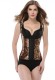 Women Leopard Print Straps Rubber Bodyshaper Underbust Waist Corset