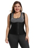 Plus Size Black Straps Rubber Bodyshaper Underbust Waist Corset