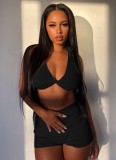 Summer Sexy Black Halter Vest And Shorts Wholesale Two Piece Short Set