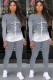 Spring Casual Grey Letter Print Round Collar Long Sleeve Top And Pant Wholesale Women'S Two Piece Sets
