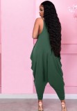 Women Summer Green Casual Strap Sleeveless Solid Ankle Length Loose Jumpsuit