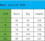 Women Spring Black Mid Waist Ripped Jeans Pants